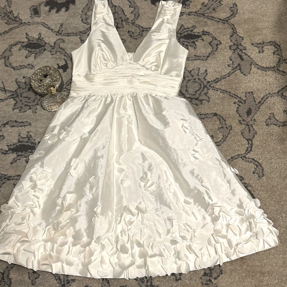 Brilliant white Calvin Klein petal dress